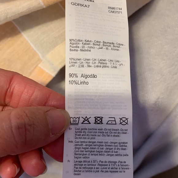 Rip curl Havana Stripes Spaghetti Strap Mini dress Button down cotton linen NWOT - Picture 5 of 7